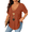 Dark Brown, variant on Women's Tops Summer Short Sleeve V-Neck Relaxed Gradient Heart Print Casual Shirt 1X-4X