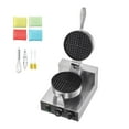 thumbnail image 1 of KFFKFF Circular Waffle Maker, 1230W, Stainless Steel with Non-Stick Coating, Temperature Control & Timer, Handle Included, Perfect for Home, Cafes, and Bakeries, 1 of 9