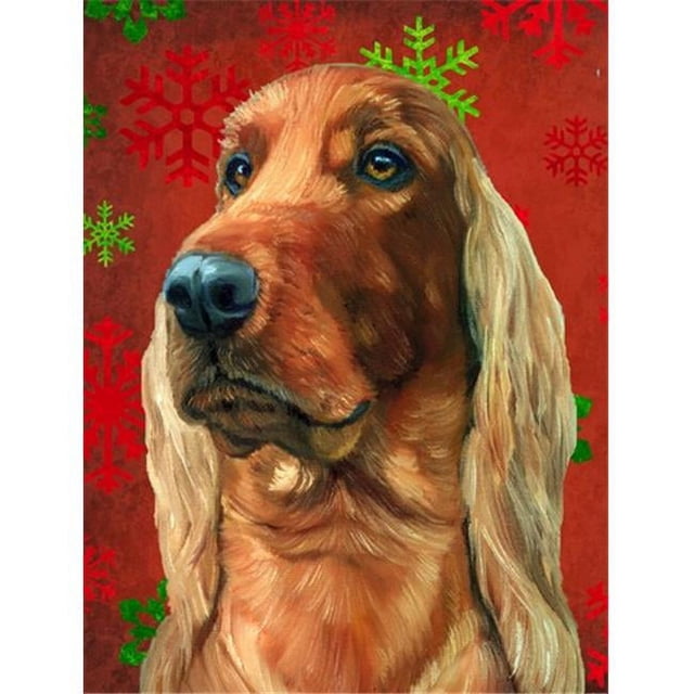 Carolines Treasures LH9576GF Irish Setter Drapeau de Noël Rouge Flocons de Neige Taille Jardin