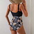 thumbnail image 4 of One Piece Swimsuit for Women Tummy Control Slimming Bathing Suit Cutout Tie Knot Printed Swimwear, 4 of 5