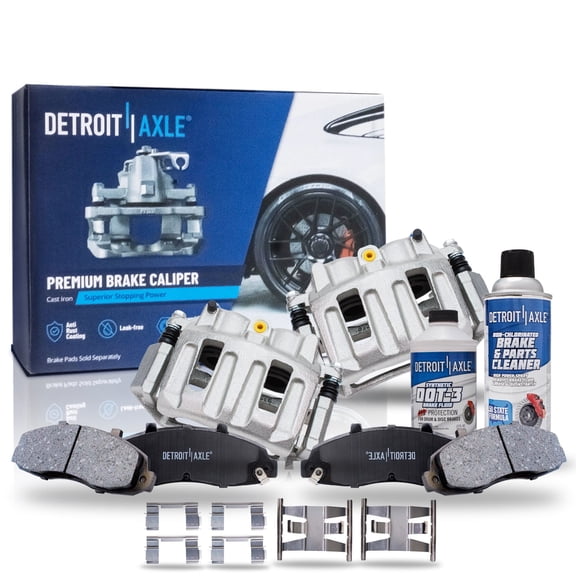 Detroit Axle - Front Brake Kit for 1999-2003 Ford F-150, 2002 Lincoln Blackwood, 2000 2001 Disc Brake Calipers Ceramic Brakes Pads w/ Hardware Replacement