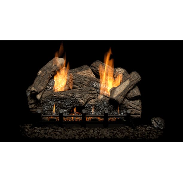 Monessen 24" Berkley Oak Ventless Natural Gas Refractory Log Set with On/Off Remote Pilot Kit