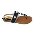 thumbnail image 3 of Victoria K Women's Fringed Denim With Pearl Studs Sandals, 3 of 4