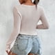 thumbnail image 5 of Camisetas cortas con textura sexy para mujer, camisetas ajustadas fruncidas de manga larga para salir, ropa informal recortada, 5 of 5