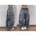 thumbnail image 4 of Pantalones vaqueros holgados Retro estilo Hip Hop americano para mujer, pantalones de pierna ancha Y2K de cintura alta Harajuku, novedad de 2024, 4 of 5