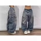 thumbnail image 4 of Pantalones vaqueros holgados Retro estilo Hip Hop americano para mujer, pantalones de pierna ancha Y2K de cintura alta Harajuku, novedad de 2024, 4 of 5