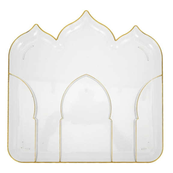 FUEENIRVA Small Dessert Plates Clear Plastic Plates For Serving Fruits For Guests Ramadan 1Pack