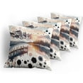 thumbnail image 5 of Ambesonne Lake Throw Pillow Cover 4 Pack, Mountain and Paint Splatter, 18", Peach and Pale Slate Blue, 5 of 7