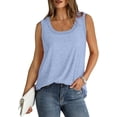 thumbnail image 3 of Aricy Women's Summer Tank Tops Loose Fit Soft Cotton Solid Gym Vest Casual Sleeveless Round Neck Tops Lightweight Sports Vests Tops for Ladies, 3 of 4