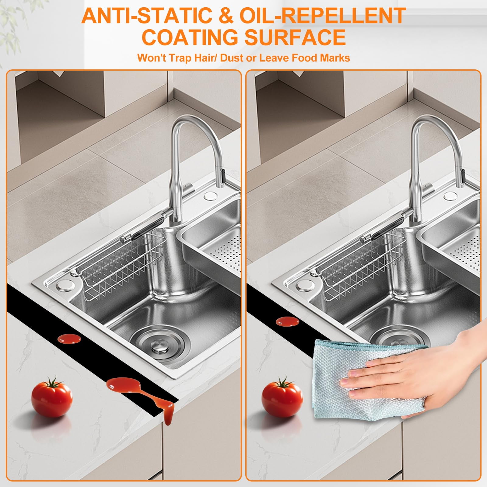 Genreen Stove Gap Covers (2 pack), Easy to Clean Gap Fillers Between Counters and Stovetops, Oven, Washer，Furniture Easy to Install Heat Resistant, Black 25 Inches