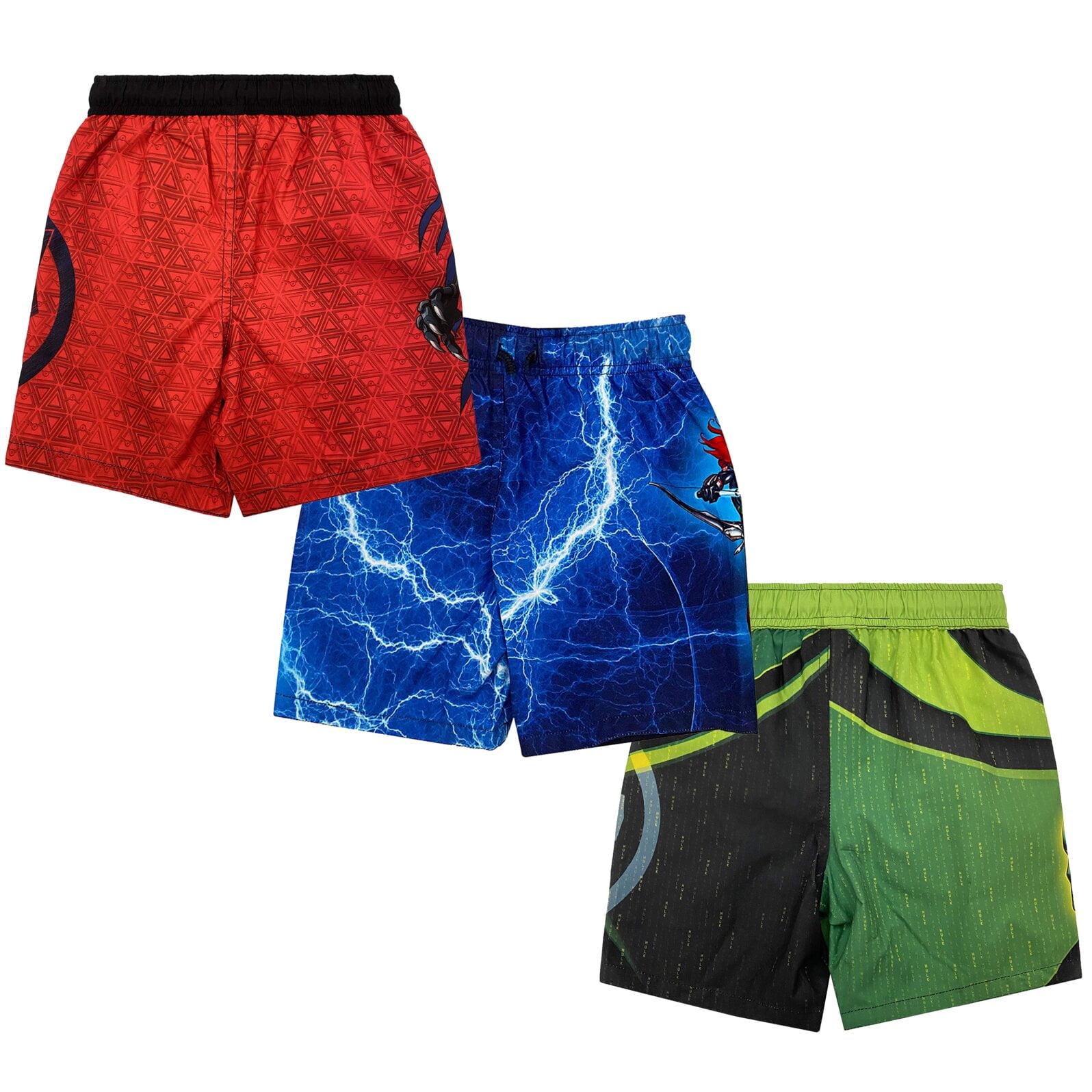Marvel Avengers Black Panther Captain America Iron Man Hulk Big Boys 3 Pack Swim Trunks 8