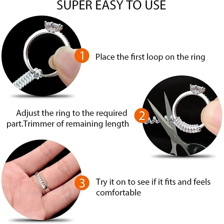 IME Ring Size Adjuster for Loose Rings Invisible Transparent Silicone Guard  Clip Jewelry Tightener Resizer 6 Sizes Fit Almost Any Rings : :  Fashion