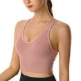 thumbnail image 7 of Aueoeo Backless Sports Bra for Women Strappy Yoga Bra Low Impact Workout Crop Tank Tops Comfort Seamless Stretchy Sports Bra, 7 of 7