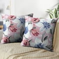 thumbnail image 4 of LALILO Throw Pillow Covers Elegance Retro Pink With Flowers Flower Floral Cushion Cover 18" x 18", 2 Pack, 4 of 6