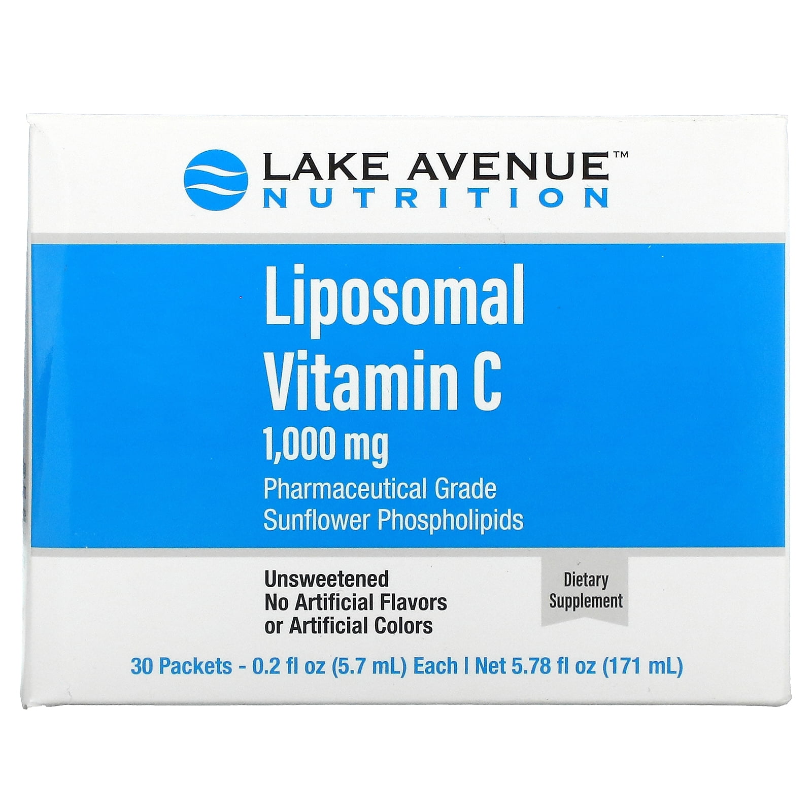 Liposomal Vitamin C by Lake Avenue Nutrition Unsweetened Liquid