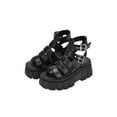 thumbnail image 2 of READYSALTED Women's Chunky Goth Platform Sandals Buckle Ankle Strap Gladiator Sandals Block Heel(Black,Size 8), 2 of 9