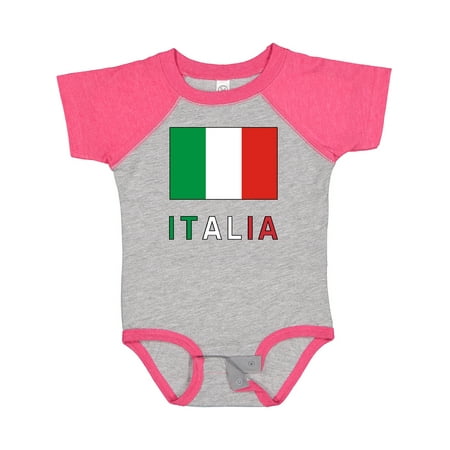 

Inktastic Italy Flag & Italia - Black Border Gift Baby Boy or Baby Girl Bodysuit