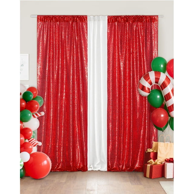 Fondo de Lentejuelas Eternal Beauty Rojo 91x213 cm 2 Paneles