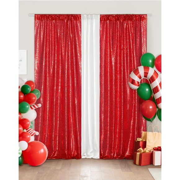 Fondo de Lentejuelas Eternal Beauty Rojo 91x213 cm 2 Paneles