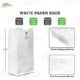 thumbnail image 3 of Paper Lunch Bags 2 Lb White Paper Bags 2LB Capacity - Kraft White Paper Bags, Bakery Bags, Candy Bags, Lunch Bags, Grocery Bags, Craft Bags - #2 Small Lunch Paper Bags by EcoQuality (1000, #2 - 2LB), 3 of 6