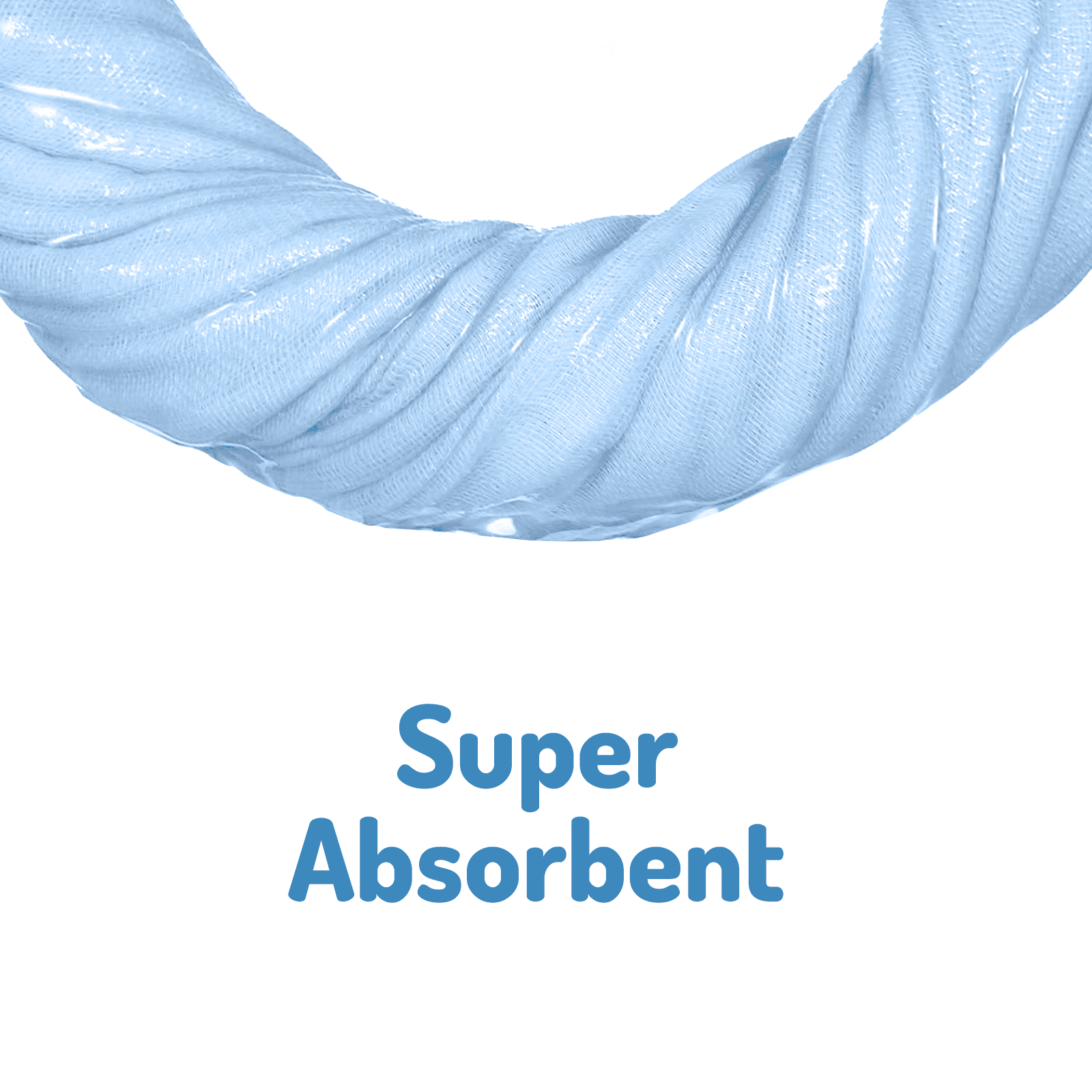 Piu Dino Baby Muslin Bath Towel (Kit w/ 2 units) 41,3'' x 39,37'' Blue/White