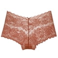 thumbnail image 6 of Womens Coffee Lace Seamless Briefs - Mid Rise Floral Panties Scalloped Edge No Show Breathable Tagless Underwear S-XL Everyday Valentine's Gift,Size M, 6 of 6