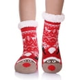 thumbnail image 2 of Boys Girls Slipper Socks Cute Animal, Fuzzy Winter Warm Fleece Lining Christmas Socks With Grippers (1Pairs), 2 of 6
