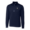 thumbnail image 2 of Men's Cutter & Buck Navy North Carolina Tar Heels Big & Tall Traverse Stretch Quarter-Zip DryTec Top, 2 of 3