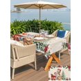 thumbnail image 4 of Outdoor Tablecloth with Umbrella Hole and Zipper, Christmas Cats Rectangle Table Cloth 60x84 Inch Waterproof Tablecloth, Xmas Tree Poinsettia Botanical Linen Texture Picnic Table Cover for Patio, 4 of 7