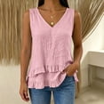 thumbnail image 4 of jjayotai Tank Tops for Women Casual V Neck Ruffle Hem Babydoll Tanks Sleeveless Flowy Peplum Tops, 4 of 6