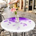 thumbnail image 6 of Modern Purple Round Tablecloth for 45-54 Inch Tables,Fitted Table Cover with Elastic Edge,Gradient Floral Abstract Bohemian White Waterproof Outdoor Table Cloth Protector for Patio Garden Dinner, 6 of 9