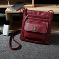 thumbnail image 3 of XZNGL Womens Leather Satchel Cross Body Shoulder Messenger Bag Red, 3 of 4