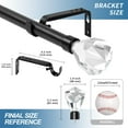 thumbnail image 4 of Urbanest Real Crystal Diamond-cut Elegant Designer Curtain Rod – Solid Metal Rod with Genuine Crystal Finials – 3/4" Adjustable , Heavy-Duty, Decorative, Sparkling Design, 48" to 84", Matte Black, 4 of 6