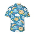 thumbnail image 3 of Men's Casual Short Sleeve Button Down Hawaiian Shirts,Cute Clouds Sun Stars Shirts Regular Fit Beach Summer Shirts with Front Pocket,3XL, 3 of 7