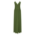 thumbnail image 3 of Under $20 Womens Summer Dresses Plus Size, Women's Solid Color Camisole Waist Cinching Waistline Pleated Hanging Long Dress(Olive Green,S), 3 of 4