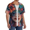 thumbnail image 2 of Yiaed Bohemian Colorful Flower Woman Print Mens Casual Wrinkle Free Shirts Short Sleeve Button Down Summer Stretch Dress Shirt-Medium, 2 of 5