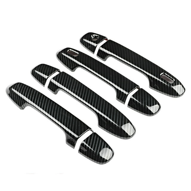 Poignées de Porte Extérieure Automobile 8PcS Ensemble Fibre de Carbone Grain Smart Extérieur Poignée Couvercle Garniture de Porte pour Sk 19