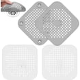 thumbnail image 1 of 4 Piezas Tapa de Coladera para Regadera, Tapones con Ventosa para el Desagüe de la Ducha, Rejilla para Coladera, para Bañera Cocina Baño Balcón Lavadero Lavabos Patio, Gris y Blanco, 1 of 4