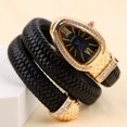 thumbnail image 1 of Reloj de serpiente de moda, creativo y distintivo, reloj de cuarzo para mujer, pulsera con correa de cuero con incrustaciones de diamantes, 1 of 6