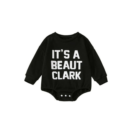 

Bagilaanoe Newborn Baby Girl Boy Christmas Rompers Letters Print Long Sleeve Bodysuits 3M 6M 12M 18M Infant Casual One Piece Short Jumpsuit