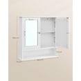thumbnail image 2 of Armario de Baño, Armario de Pared, 13 x 56.5 x 58.5 cm, Puerta con Doble Espejo, Estantes de Altura Ajustable, Blanco MLHC002, 2 of 9