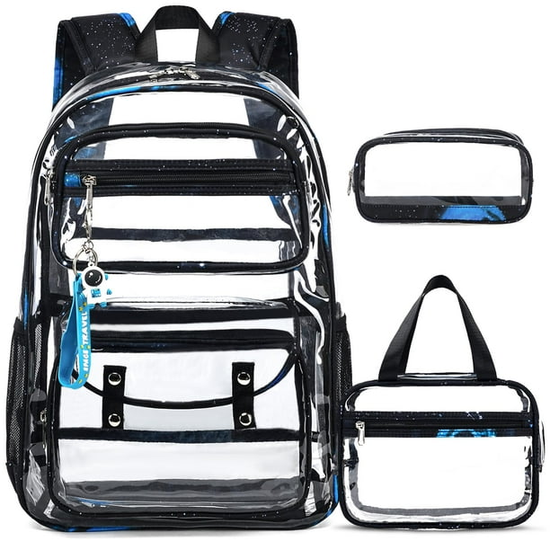 Mochila transparente ACESAK Galaxy para niños con bolsa de almuerzo, juego de 3 piezas