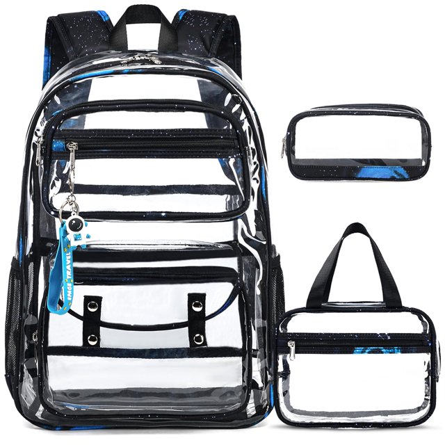 Mochila transparente ACESAK Galaxy para niños con bolsa de almuerzo, juego de 3 piezas