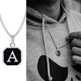 thumbnail image 1 of Vnox-Collar con colgante geométrico con letras iniciales de A-Z para hombre, cadena de cuerda cubana con caja, Collar cuadrado Simple de acero inoxidable, 1 of 4