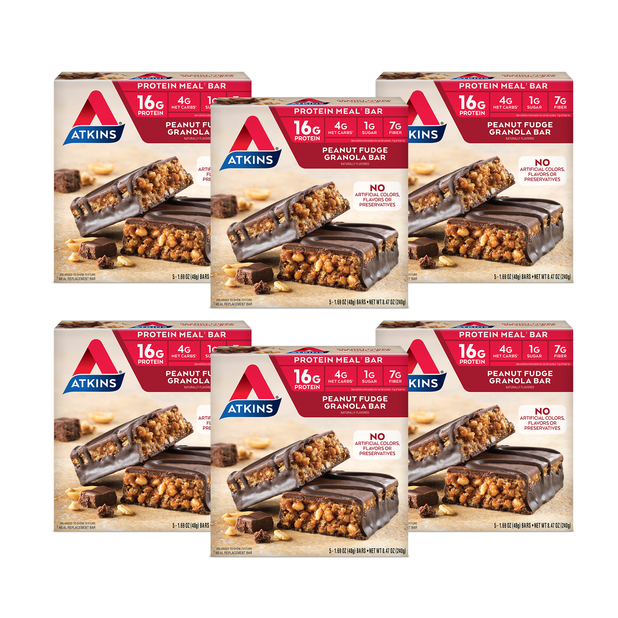Atkins ProteinRich Meal Bar, Peanut Fudge Granola, Keto Friendly, 30