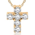 thumbnail image 1 of 1ct Diamond Cross Pendant 14K Yellow Gold 1/2" Tall, 1 of 2