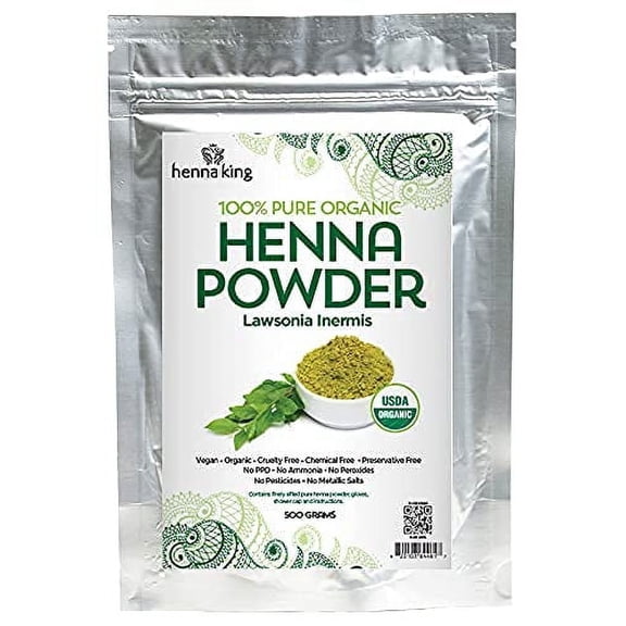 Natural Brown Henna 100% Henna Powder for Temporary Tattoos, Hair Dye & Beard Dye (Henna) Organic, Herbal & Vegan Chemical & Cruelty Free | ­­­­­­­500 grams