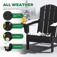 thumbnail image 4 of KINGYES Outdoor Folding HDPE Adirondack Chairs Set of 2 with Dual Cup Holder - Patio & Outdoor Lounge, Deck, Weather - Resistant , Black, 4 of 12