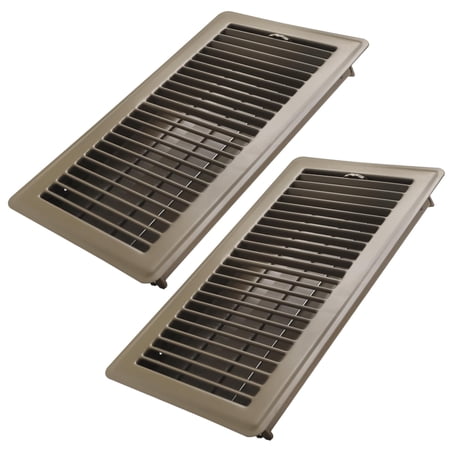 COZZIVITA 6x12 Inch Floor Register 2 Pack - Heavy Duty Steel Walkable Floor Vents - Easy Adjust Air Supply Lever Vent Covers for Home (Brown)