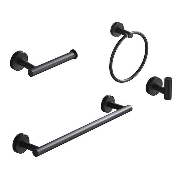 Juego de accesorios para baño, tira para toallas de baño + aro para toallas + soporte para papel higiénico + gancho para toallas de baño,